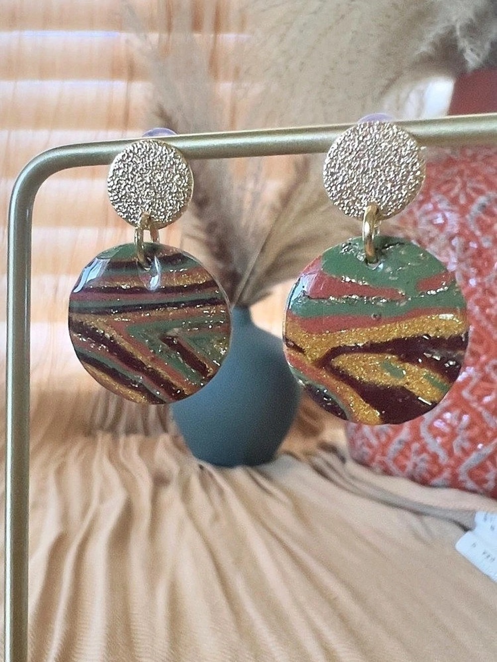 Multicolor Abstract Drop Earrings